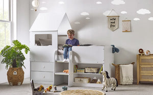 Orpheus Midsleeper - White or White/Oak - Childs Bed