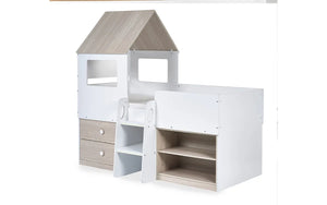 Orpheus Midsleeper - White or White/Oak - Childs Bed