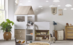 Orpheus Midsleeper - White or White/Oak - Childs Bed