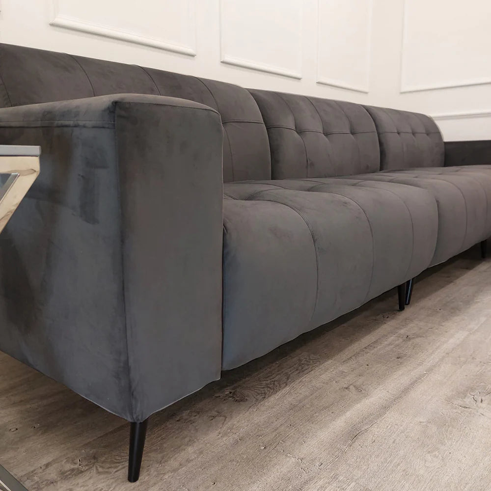 Oslo Cinema Sofa - Available in 2 or 3 Piece - Steel Grey, Burnt Orange, Marine Blue & Dark Suede (Bison Black)