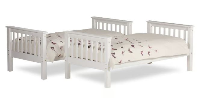 Oxford Bunk Bed - White - Single 3Ft - Drawer Option