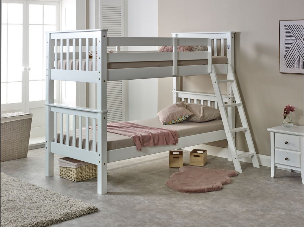 Oxford Bunk Bed - White - Single 3Ft - Drawer Option