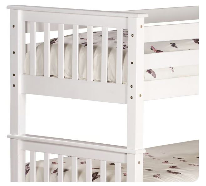 Oxford Bunk Bed - White - Single 3Ft - Drawer Option