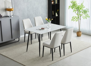 Oxford Ceramic Dining Table 1.2m - White, Grey or Black - Quilted Seating Option Available