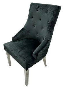 Luxury Roma Chrome Legged Chair With or without Knocker - Available in Range of Colours an Materials