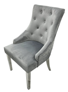 Luxury Roma Chrome Legged Chair With or without Knocker - Available in Range of Colours an Materials