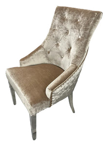 Luxury Roma Chrome Legged Chair With or without Knocker - Available in Range of Colours an Materials