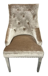 Luxury Roma Chrome Legged Chair With or without Knocker - Available in Range of Colours an Materials