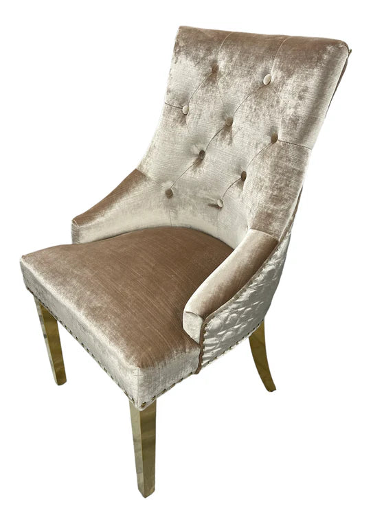 Luxury Roma Gold Legged Chair - Available in Mink or Silver