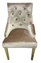 Load image into Gallery viewer, Luxury Roma Gold Legged Chair - Available in Mink or Silver
