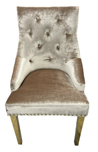 Luxury Roma Gold Legged Chair - Available in Mink or Silver