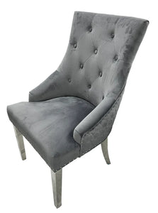 Luxury Roma Chrome Legged Chair With or without Knocker - Available in Range of Colours an Materials