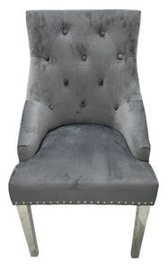 Luxury Roma Chrome Legged Chair With or without Knocker - Available in Range of Colours an Materials