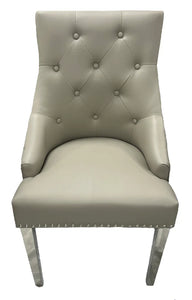 Luxury Roma Chrome Legged Chair With or without Knocker - Available in Range of Colours an Materials