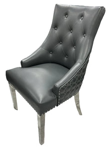 Luxury Roma Chrome Legged Chair With or without Knocker - Available in Range of Colours an Materials