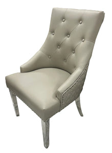 Luxury Roma Chrome Legged Chair With or without Knocker - Available in Range of Colours an Materials