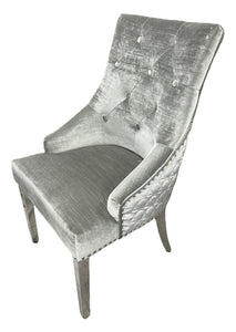 Luxury Roma Chrome Legged Chair With or without Knocker - Available in Range of Colours an Materials