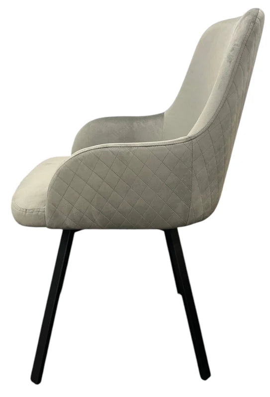 Rose 360º Chair With Black Legs - Available in Dark Grey Or PU Leather Light Grey