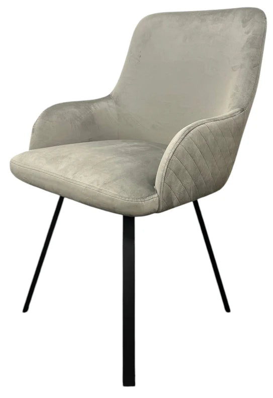 Rose 360º Chair With Black Legs - Available in Dark Grey Or PU Leather Light Grey