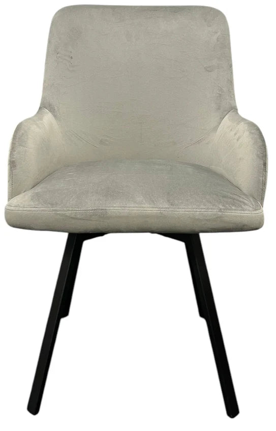 Rose 360º Chair With Black Legs - Available in Dark Grey Or PU Leather Light Grey