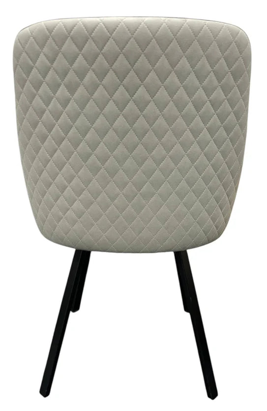 Rose 360º Chair With Black Legs - Available in Dark Grey Or PU Leather Light Grey