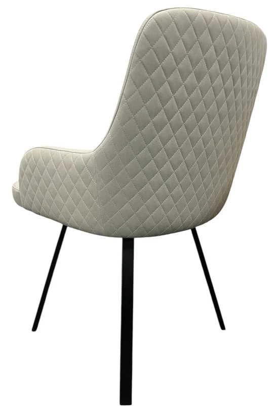 Rose 360º Chair With Black Legs - Available in Dark Grey Or PU Leather Light Grey