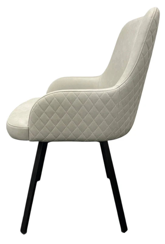 Rose 360º Chair With Black Legs - Available in Dark Grey Or PU Leather Light Grey