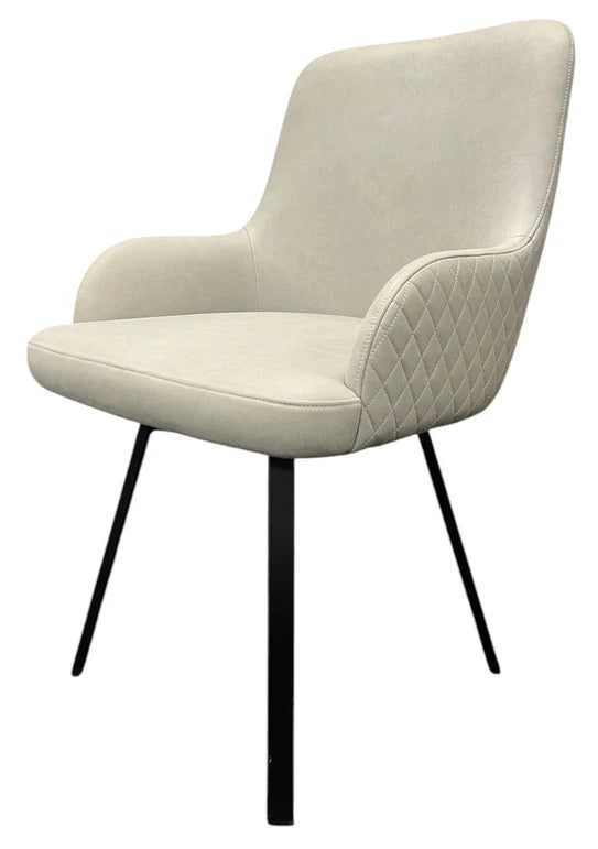 Rose 360º Chair With Black Legs - Available in Dark Grey Or PU Leather Light Grey