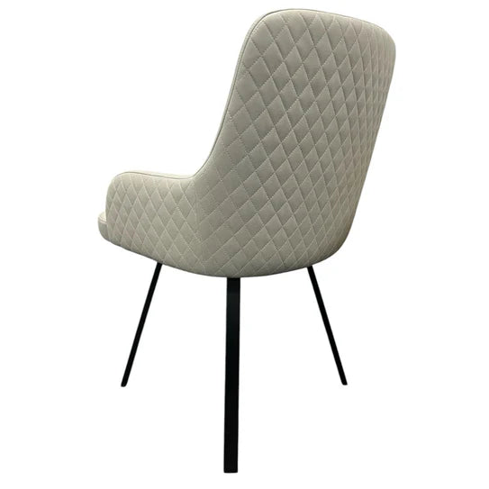 Rose 360º Chair With Black Legs - Available in Dark Grey Or PU Leather Light Grey