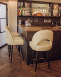 Astra Bar Stools - Cream Velvet & Cream Leather Available