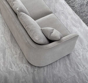 Luxury Rubin Corner Chaise in Charcoal or Pebble Boucle - Right Hand Facing