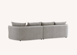 Luxury Rubin Corner Chaise in Charcoal or Pebble Boucle - Right Hand Facing