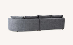 Luxury Rubin Corner Chaise in Charcoal or Pebble Boucle - Right Hand Facing