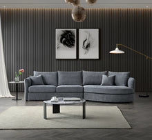 Load image into Gallery viewer, Luxury Rubin Corner Chaise in Charcoal or Pebble Boucle - Right Hand Facing
