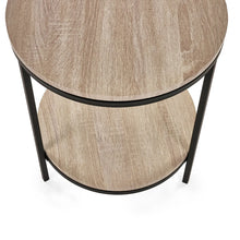 Load image into Gallery viewer, Tribeca Circular Lamp Table With Shelf - Sonoma Oak or Walnut - 45cm D x 45cm W x 55cm H
