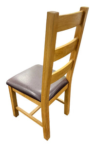 Torino & Luca Wooden Chairs - Colours Natural or Grey - Available in Ladder or Cross Back