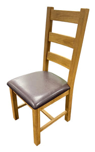 Torino & Luca Wooden Chairs - Colours Natural or Grey - Available in Ladder or Cross Back