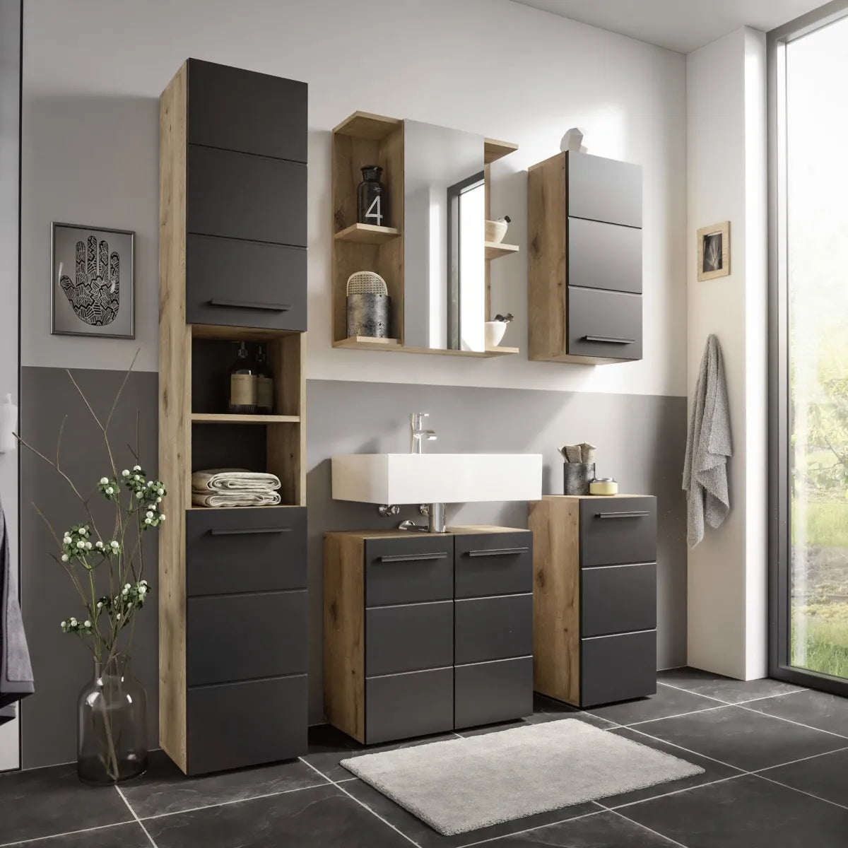 Vista Bathrrom Range - Viking Oak & Matte Black Finish