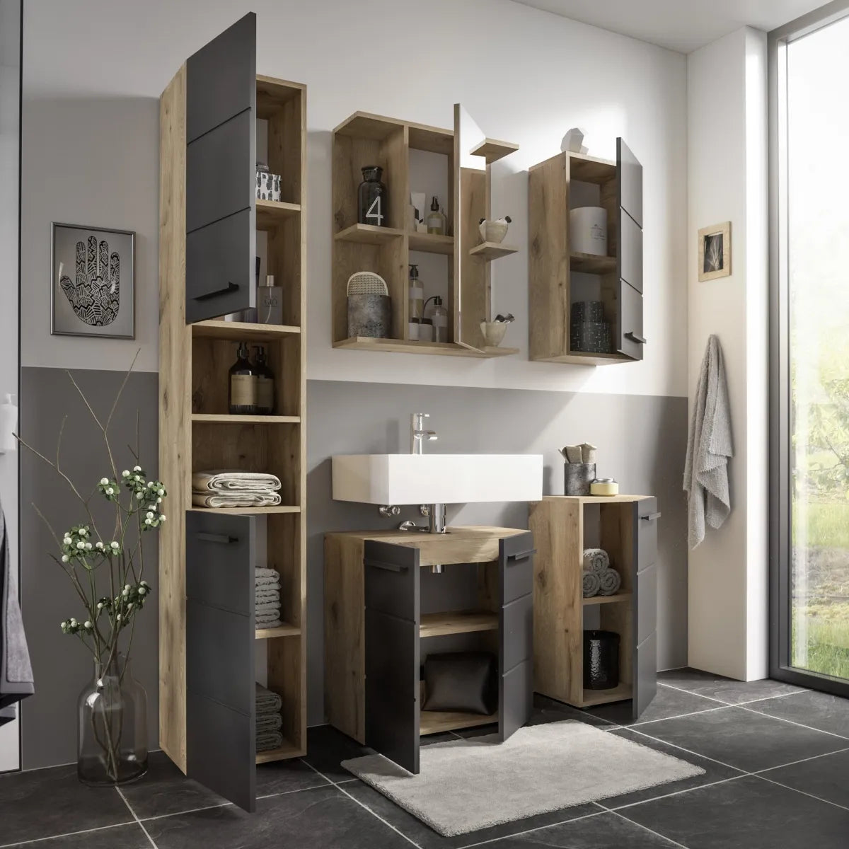 Vista Bathrrom Range - Viking Oak & Matte Black Finish