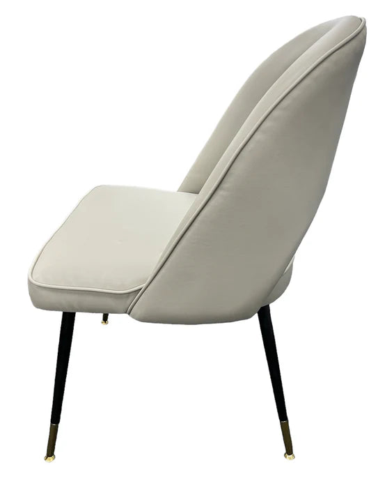 Luxury Venice Black Legged Chair - Avilable in PU Grey, PU TAN or Cream Fabric