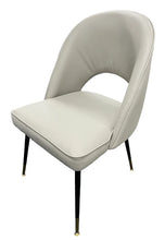 Load image into Gallery viewer, Luxury Venice Black Legged Chair - Avilable in PU Grey, PU TAN or Cream Fabric
