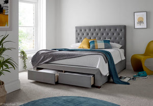 Vindolanda Roman Grey Drawer Storage Bed - Available in Double or KingSize