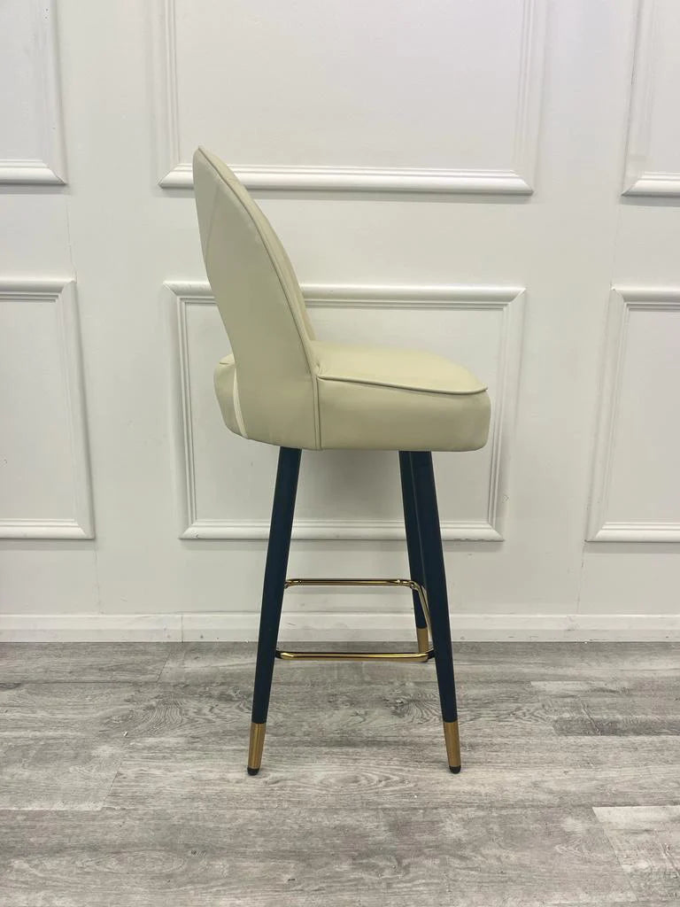 Astra Bar Stools - Cream Velvet & Cream Leather Available