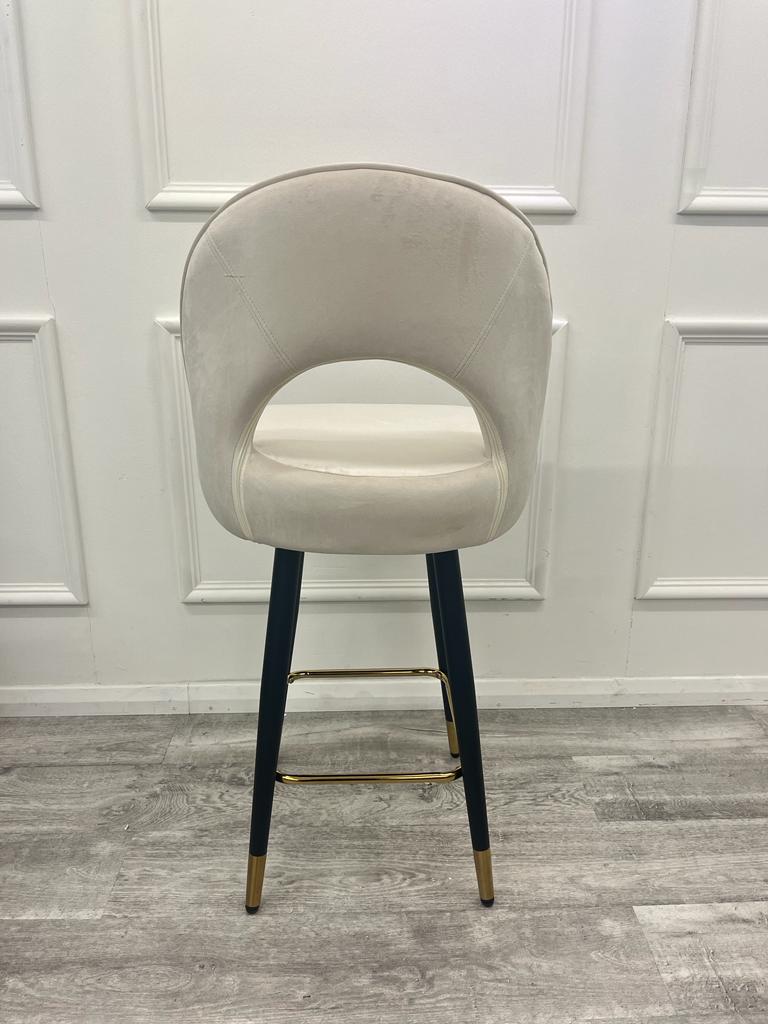 Astra Bar Stools - Cream Velvet & Cream Leather Available