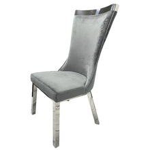 Load image into Gallery viewer, Luxury Winsor Dark Grey Plush Chair (Chrome Legs)
