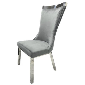 Luxury Winsor Dark Grey Plush Chair (Chrome Legs)