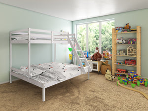 Surrey Twin Sleeper Bunk Bed - White or Grey - 3Ft over 4"6Ft (Double over Single)