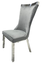 Load image into Gallery viewer, Luxury Winsor Dark Grey Plush Chair (Chrome Legs)
