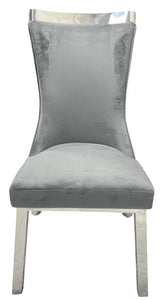 Luxury Winsor Dark Grey Plush Chair (Chrome Legs)