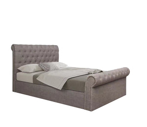 Zurich Sleigh Bed Grey - Small Double 4Ft, Double 4"6Ft & KingSize 5Ft Available